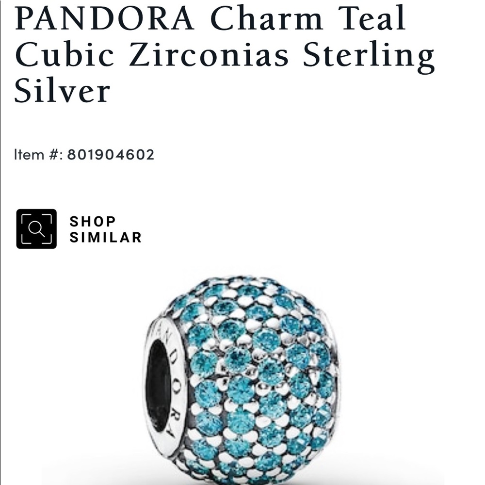 Pandora Teal Crystal Charm
